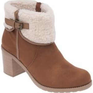 Lane Bryant Faux Suede Shearling Ankle Boots 11W
